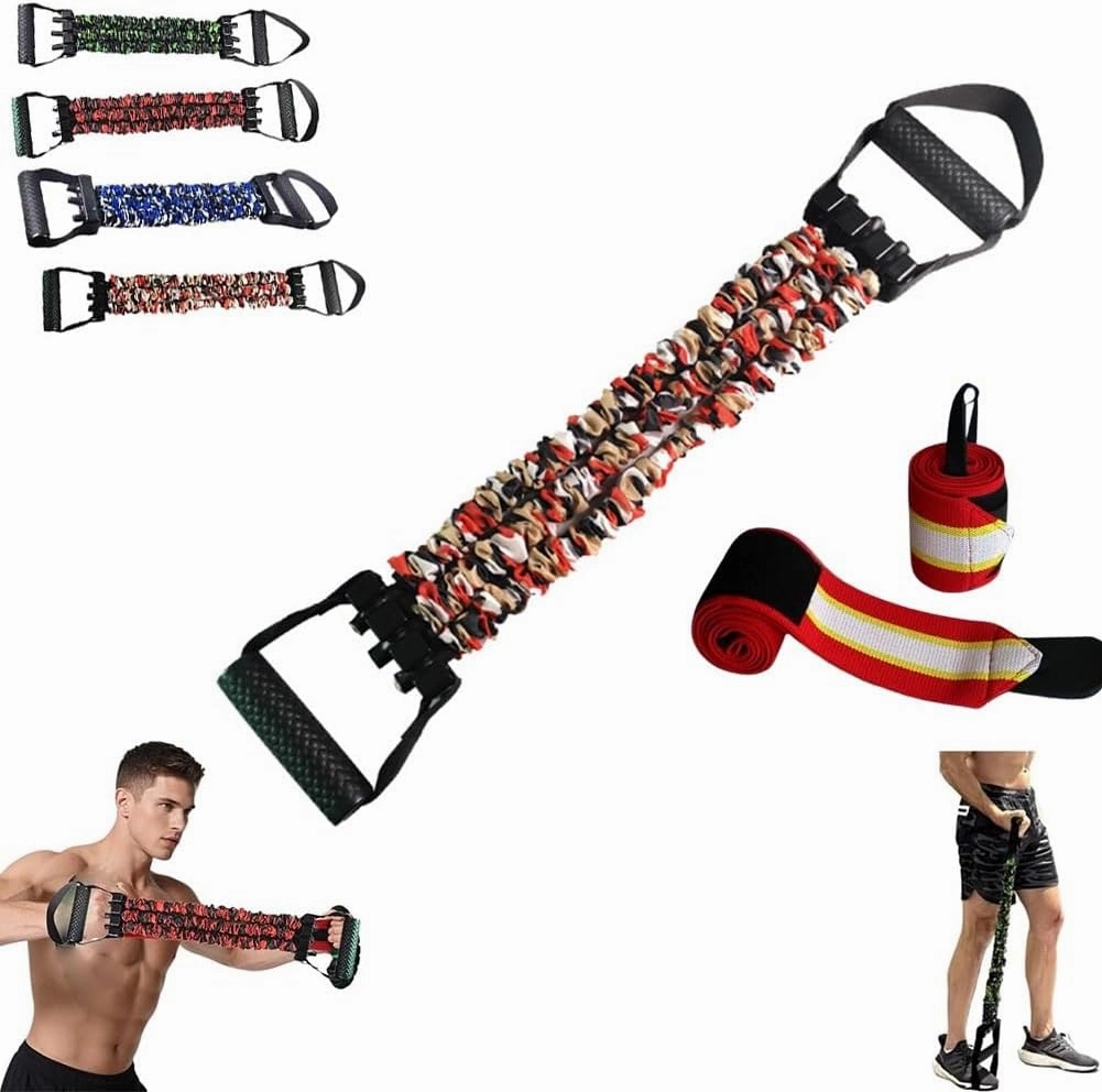 Natural Latex 3-Hole Resistance Stretcher, Resistance Bands with Handles, High Elasticity Tear Resistant Chest Expander Stretch Exercise Band for Full-Body Basic Training, Strength Workouts(Orange)