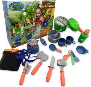 Nature Bound Camp Cookout Set - an Exciting 15-Piece Camping Set for Kids, Perfect Outdoor Play Toy for Toddlers and Preschoolers