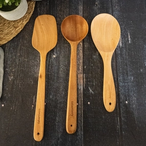 Neem Wood Ladles Set of 3 (Rice, Curry and Flip)