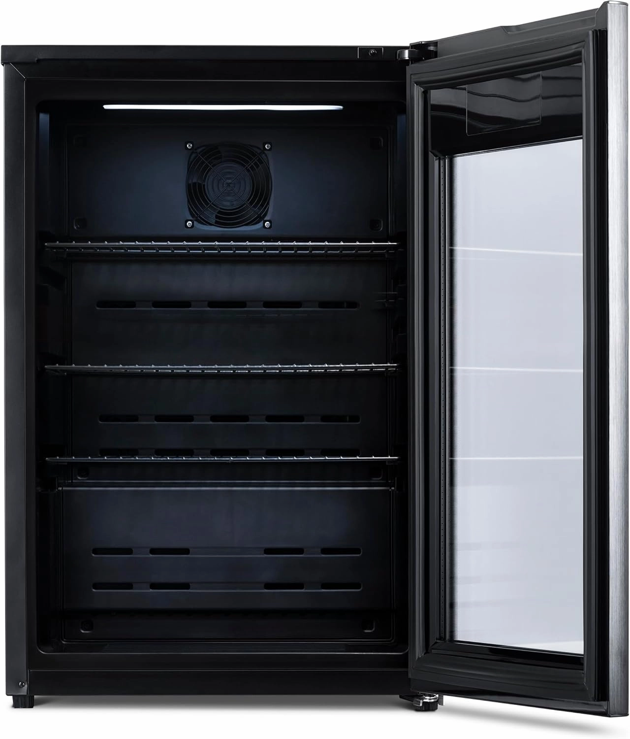 NewAir 125 Can Beer Froster, Mini Fridge, Small Drink Dispenser Machine, Freestanding Beer Freezer, Refrigerator and Cooler in Black - Frosts Drink to 23F, for Office or Bar with Adjustable Shelves