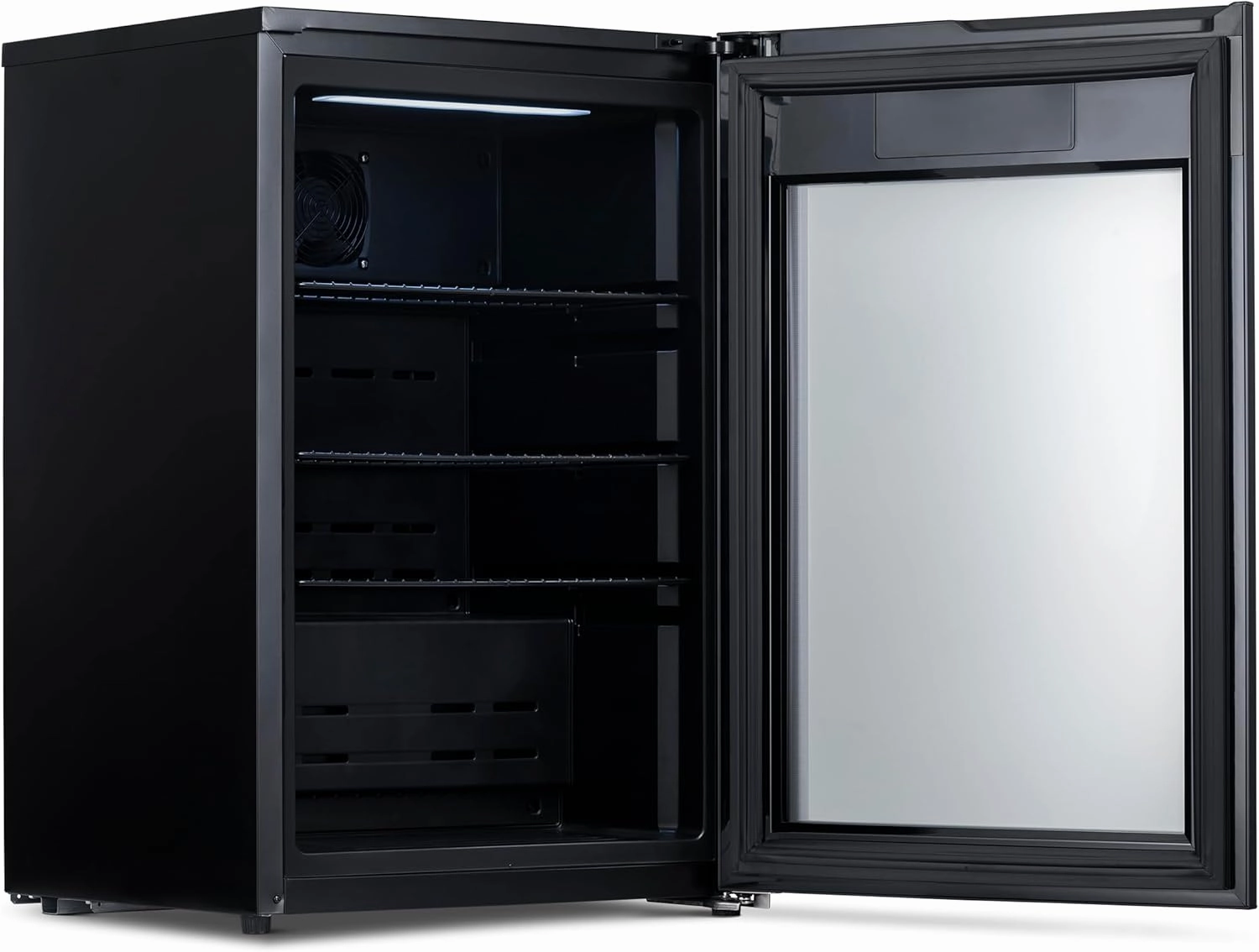 NewAir 125 Can Beer Froster, Mini Fridge, Small Drink Dispenser Machine, Freestanding Beer Freezer, Refrigerator and Cooler in Black - Frosts Drink to 23F, for Office or Bar with Adjustable Shelves