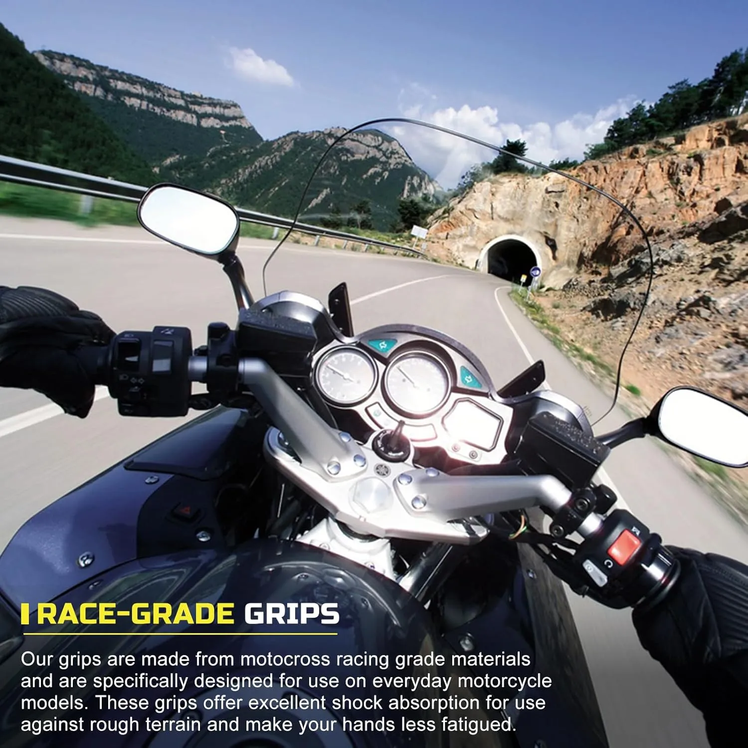 NIBBI Motorcycle Hand Grips, Racing CNC Aluminum & Soft Rubber Handlebar,7/8" Handle Grips for ATV GY6 Scooter