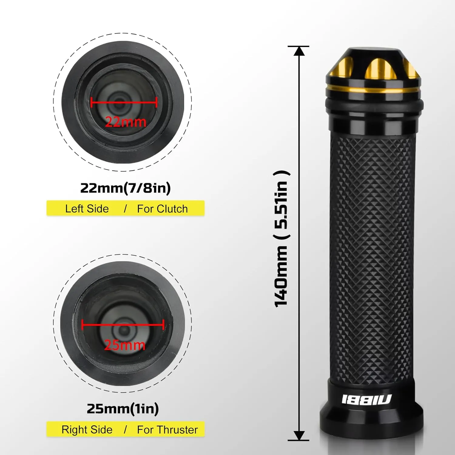 NIBBI Motorcycle Hand Grips, Racing CNC Aluminum & Soft Rubber Handlebar,7/8" Handle Grips for ATV GY6 Scooter