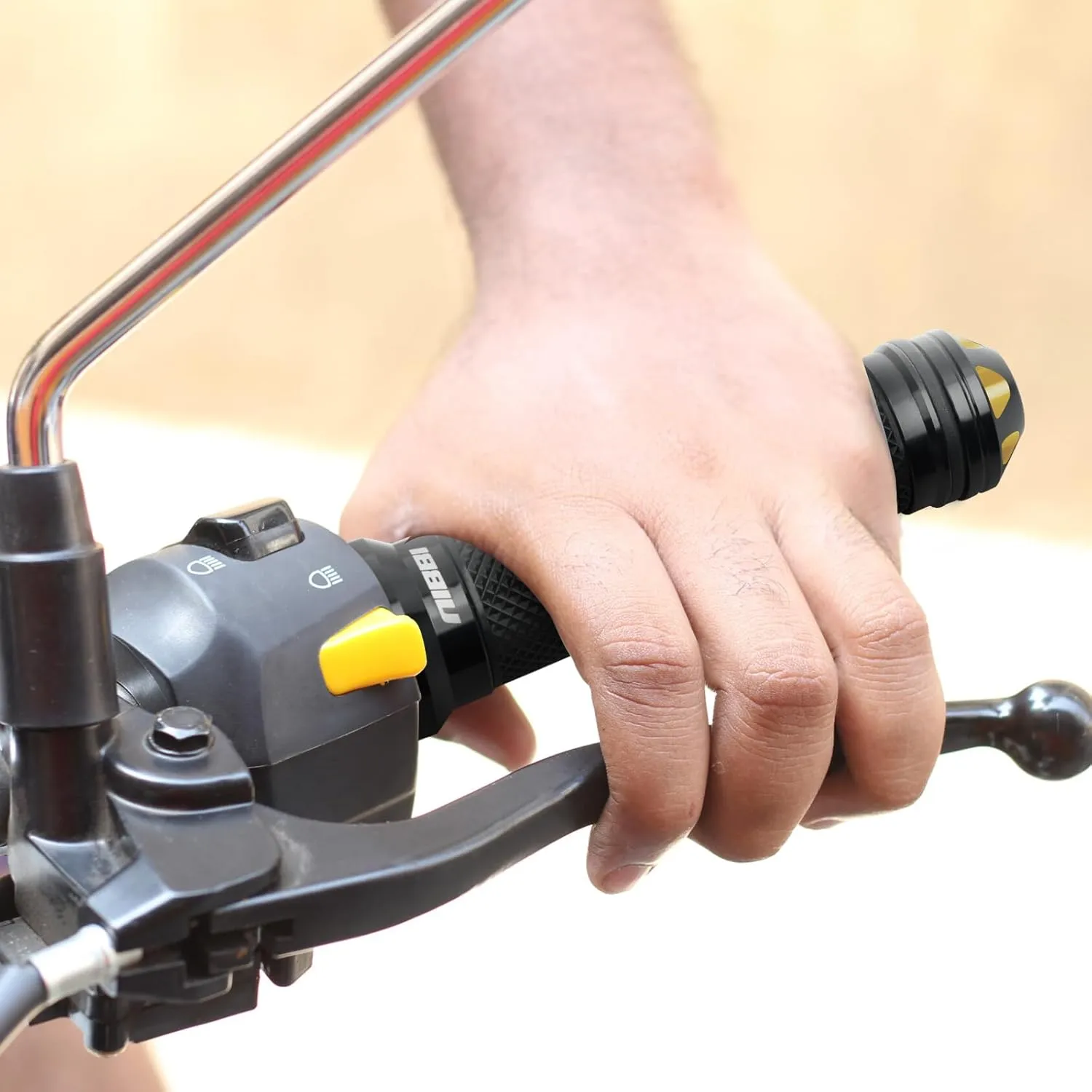 NIBBI Motorcycle Hand Grips, Racing CNC Aluminum & Soft Rubber Handlebar,7/8" Handle Grips for ATV GY6 Scooter