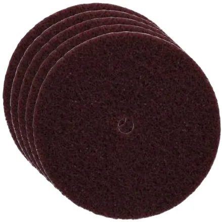 Norton Bear-Tex Disc, 6" x 1/2" Non-Woven Arbor Hole, Maroon Medium (05073)