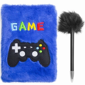 Note Pad And Fluffy Pen Set - Gamer