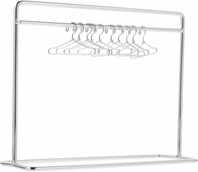 NUOBESTY 1 Set Doll Dress Rack Doll Clothes Hanger Miniature Clothing Display Rack Garment Coat Hanger Doll House Decoration Doll House Furniture Accessories - Silver