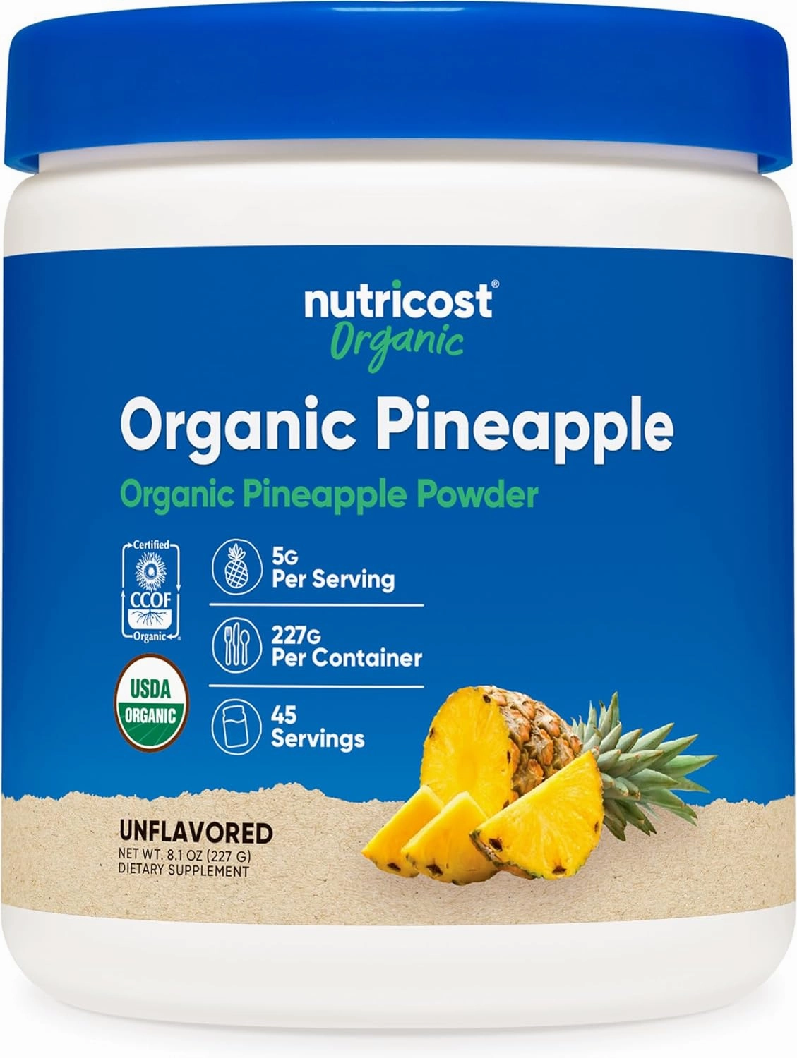 Nutricost Organic Pineapple Powder (8 OZ) - USDA Certified Organic, Pineapple Juice Powder, Gluten Free