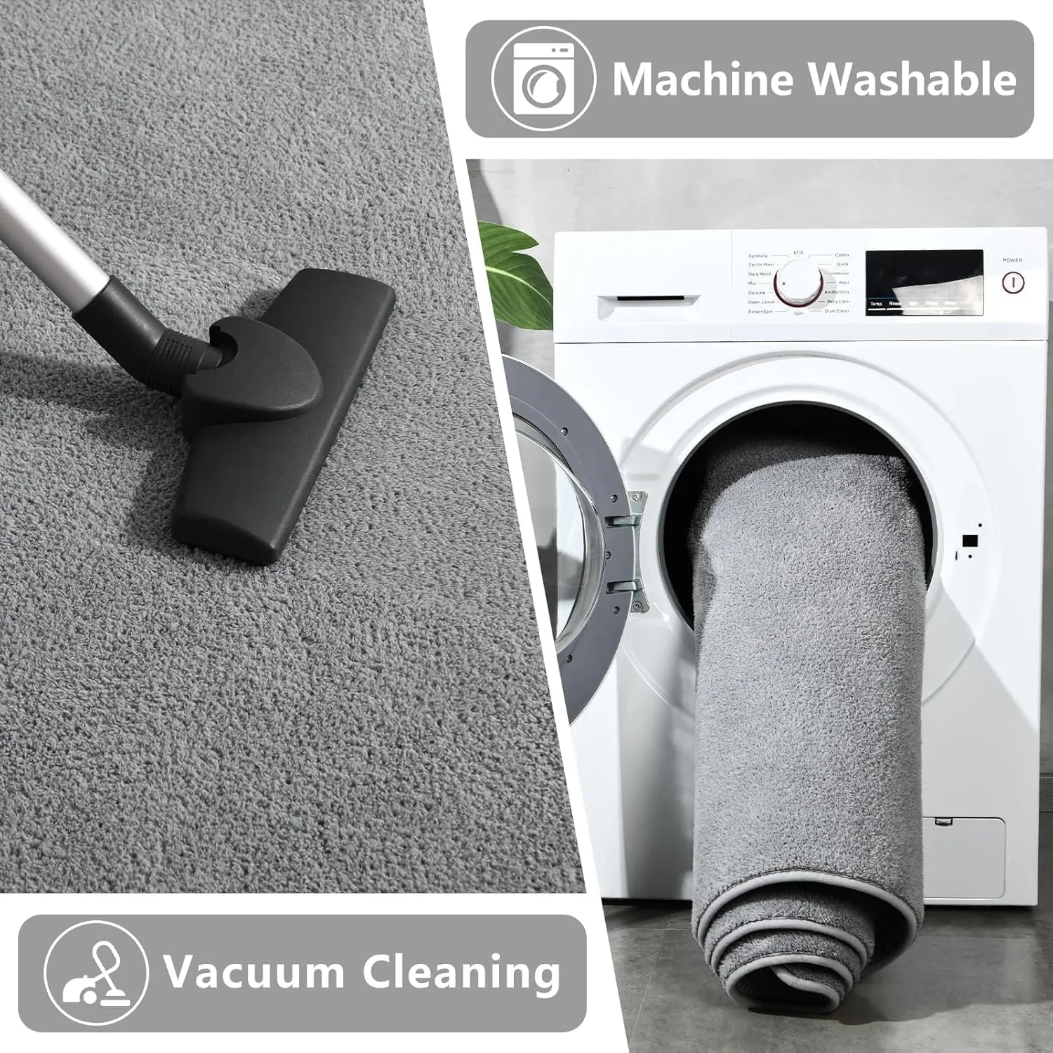 Nuttumico 2x6 Feet Rug Runners for Hallways, Grey Area Rugs for Living Room Bedroom, Washable Non-Slip Entryway Carpets for Kitchen Nursery Dorm Kids Room Home Decor, Soft Modern Indoor Throw Rugs