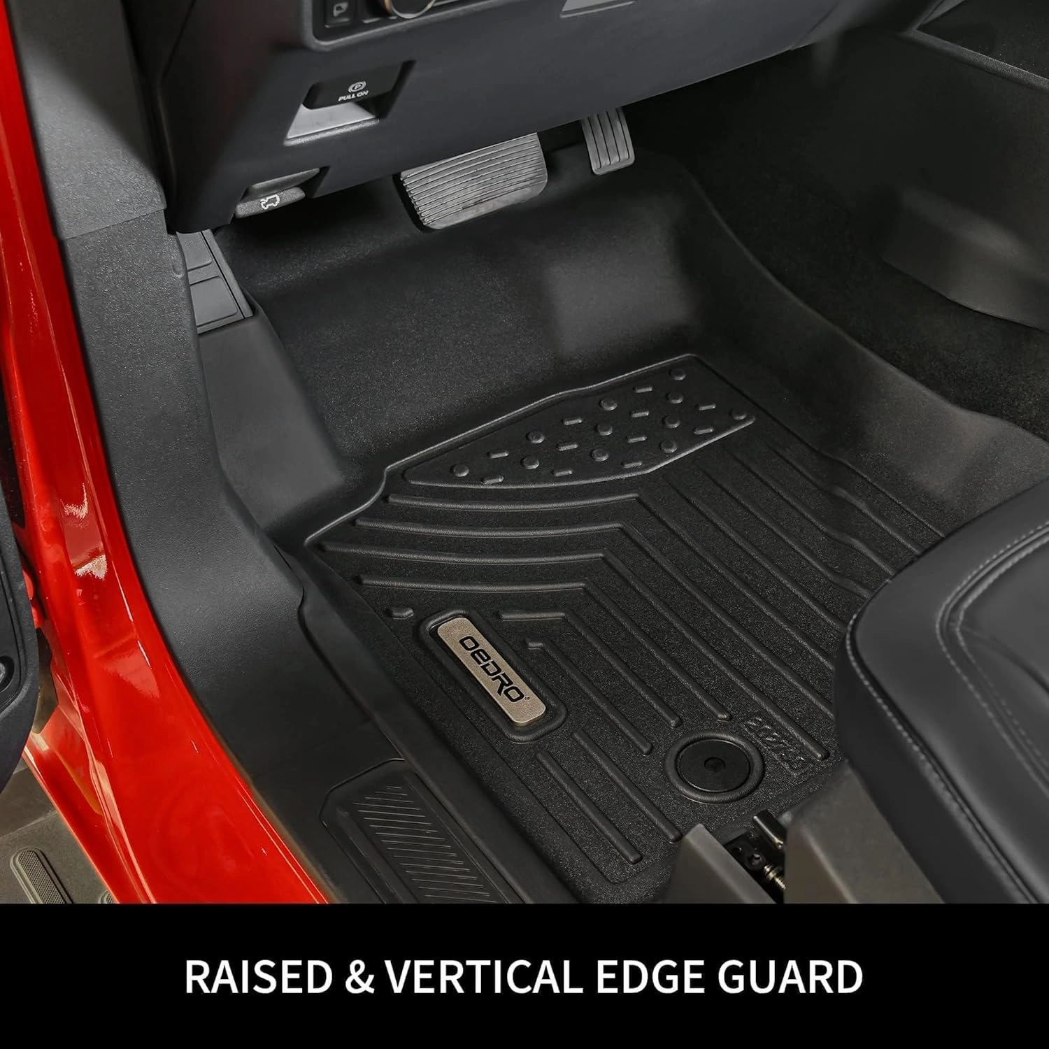 OEDRO Floor Mats Custom Fit for 2019-2024 Dodge Ram 1500 Crew Cab (New Body), with 1st Row Bucket Seats, No Rear Under-seat Storage Box, Black TPE All-Weather Includes 1st, 2nd Row Full Set Liners