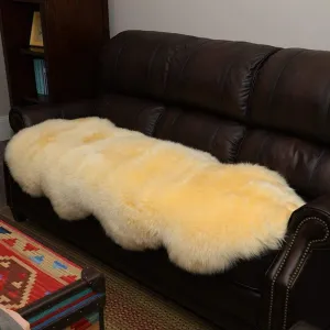 OKAYDA Genuine New Zealand Sheepskin Area Rug Soft Lambskin Decorative Rug for Bedroom Sofa Floor One Pelt (Beige 2 pelt)