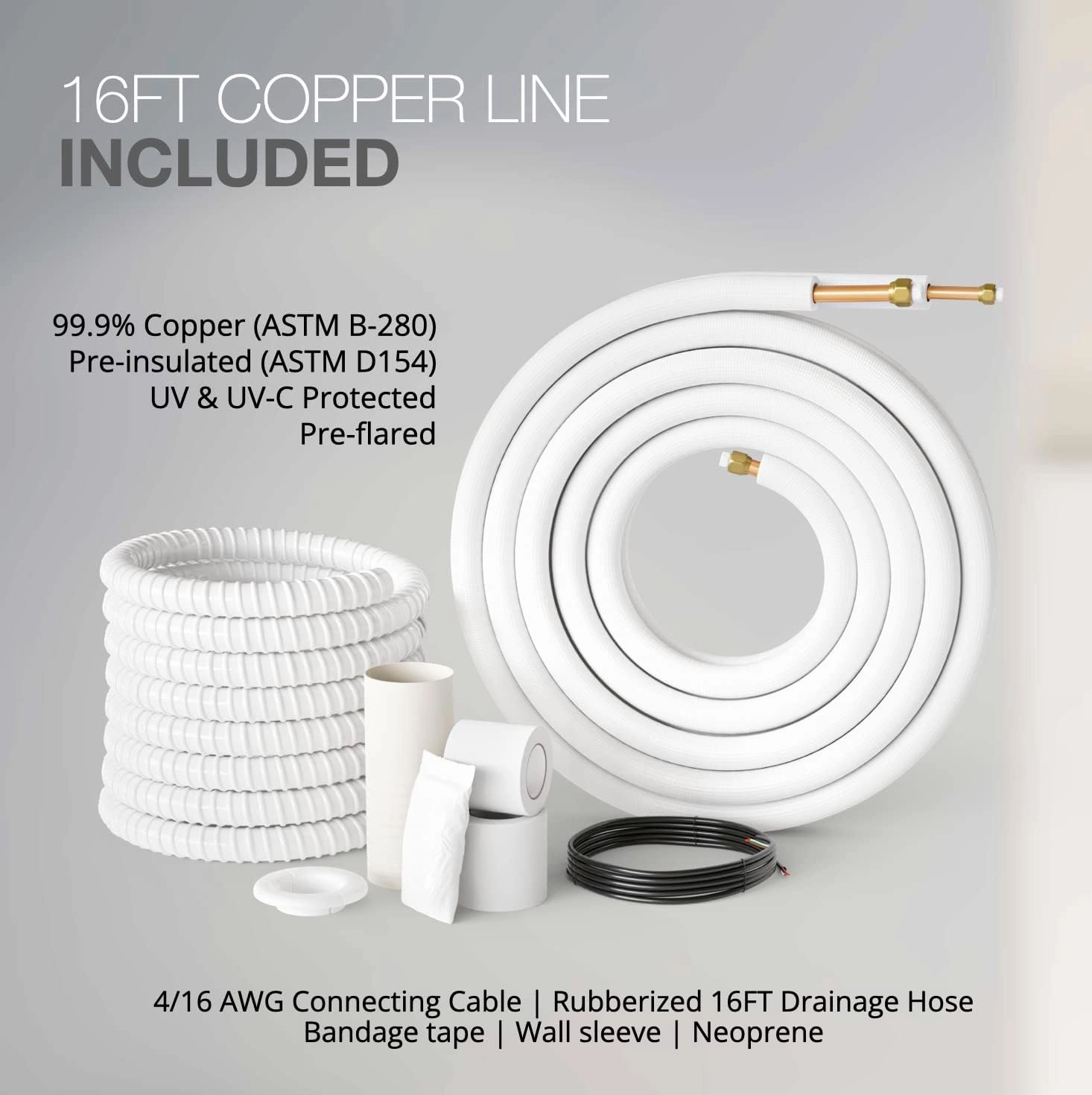 OLMO Alpic 12,000 BTU, 110/120V, 17.4 SEER2, Pre-charged Ductless Mini Split Air Conditioner with Heat Pump Including 16ft Installation Kit…