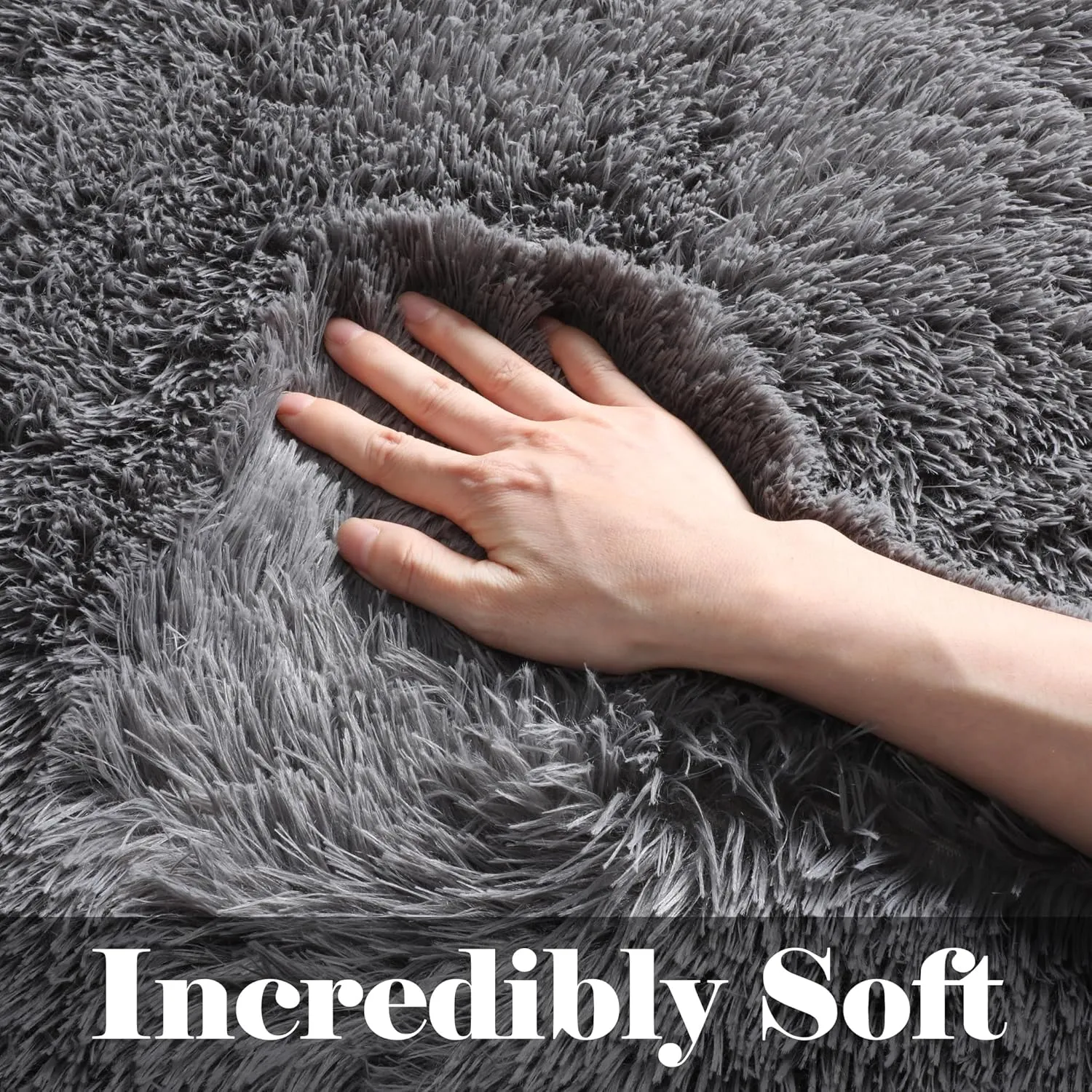 ONASAR 2x6 Grey Runner Rugs for Bedroom Living Room, Washable Fluffy Bedside Hallway Throw Area Rug, Gray Ultra Soft Plush Furry Floor Carpet Mat for Nursery Kids Dorm Closet Home Decor Aesthetic