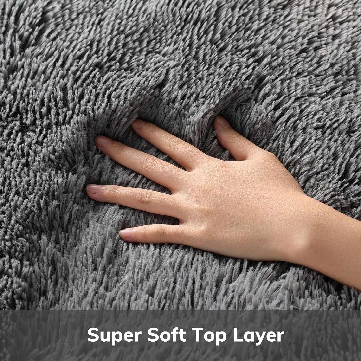 Ophanie Runner Rug for Hallway, 2x6 Bedroom Grey Bedside Rugs, Non Slip Fluffy Soft Shaggy Carpet for Kids Girls Boys Home Decor Aesthetic, Dorm Nursery Gray