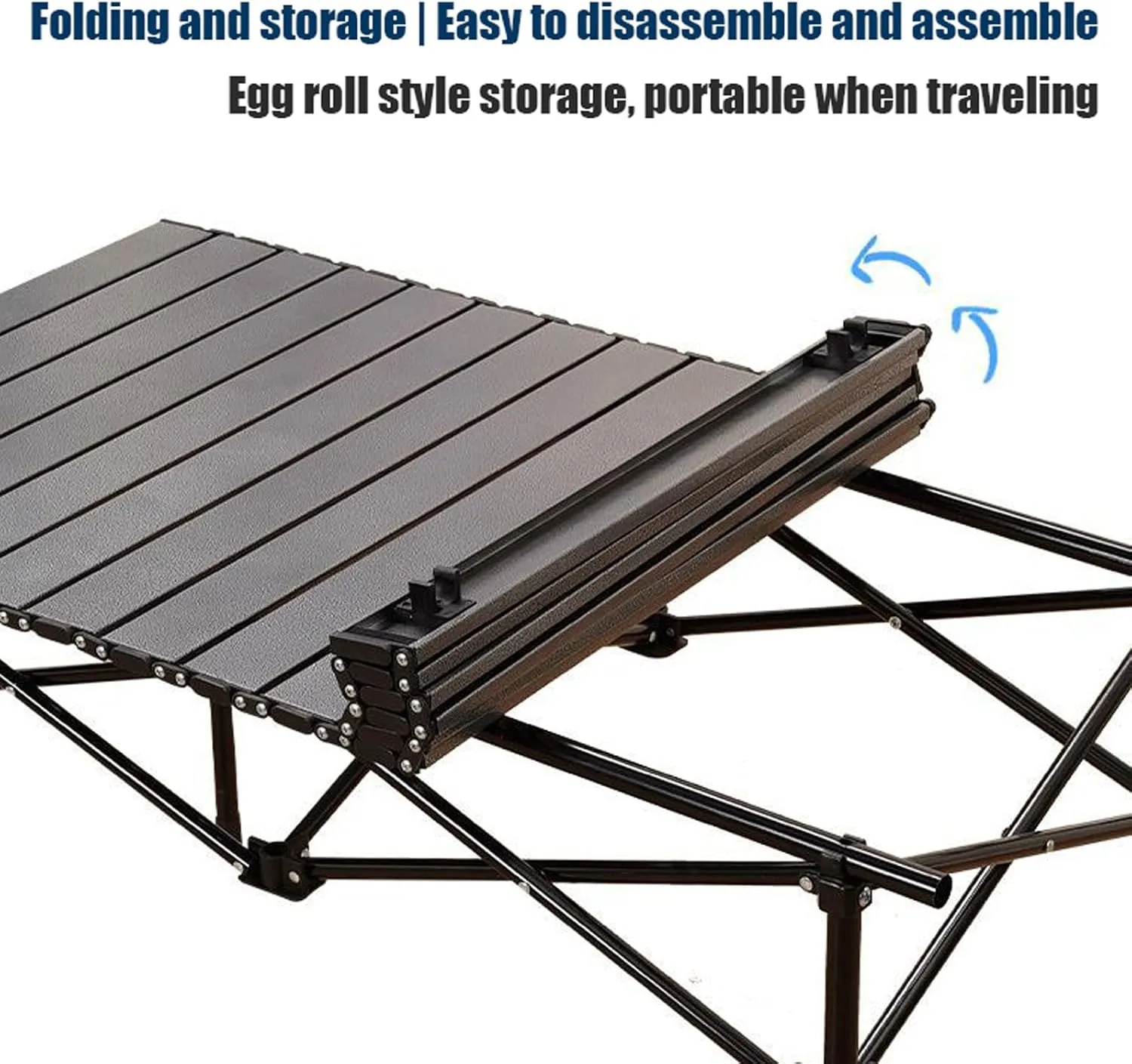 Outdoor Camping air Sets with Table, Aluminum Alloy Folding Camp Table and airs Side Pockets Carry Bags, for Fishing Hiking Sports