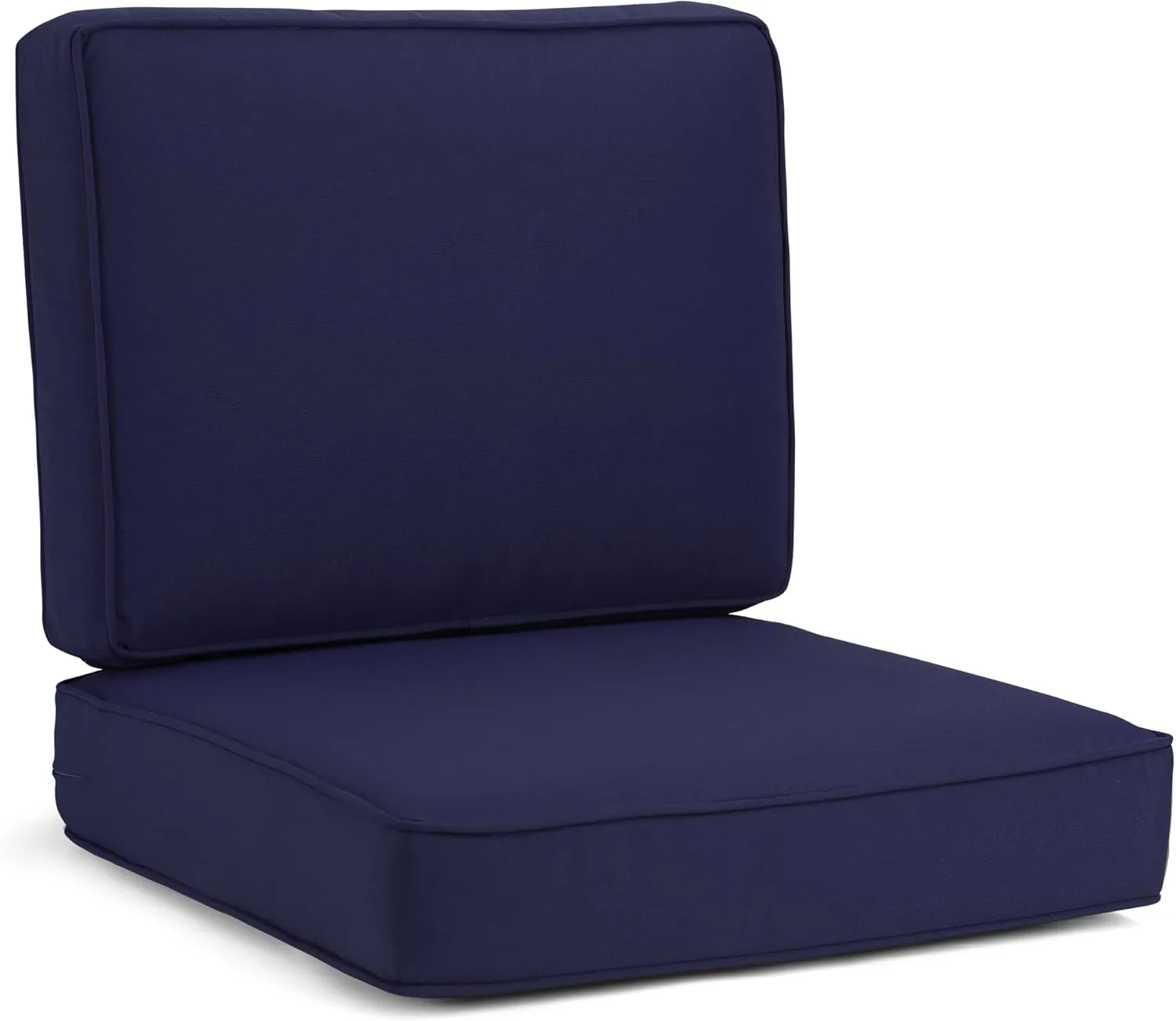 Outdoor Deep Seating Cushion Set, 24" x 24", Patio Chair Deep Seat Cushion and Back Cushion (1, Dark&Blue)