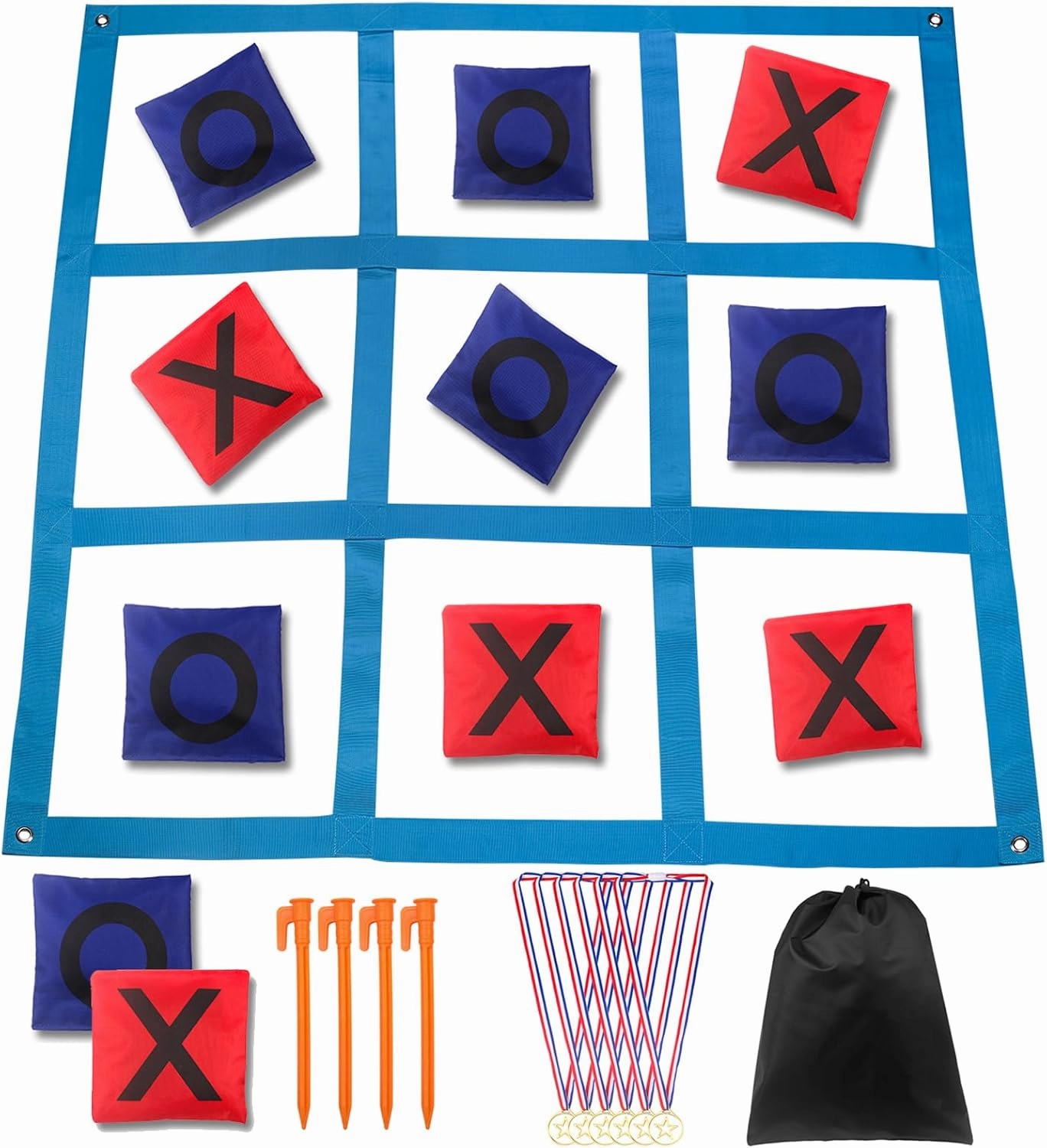 Outdoor Games, Giant Tic Tac Toe Bean Bag Toss for Family and Adults Outside Field Day Birthday Party Backyard Family Reunion Carnival Yard Lawn Easter Fall Festival Beach Fun Games