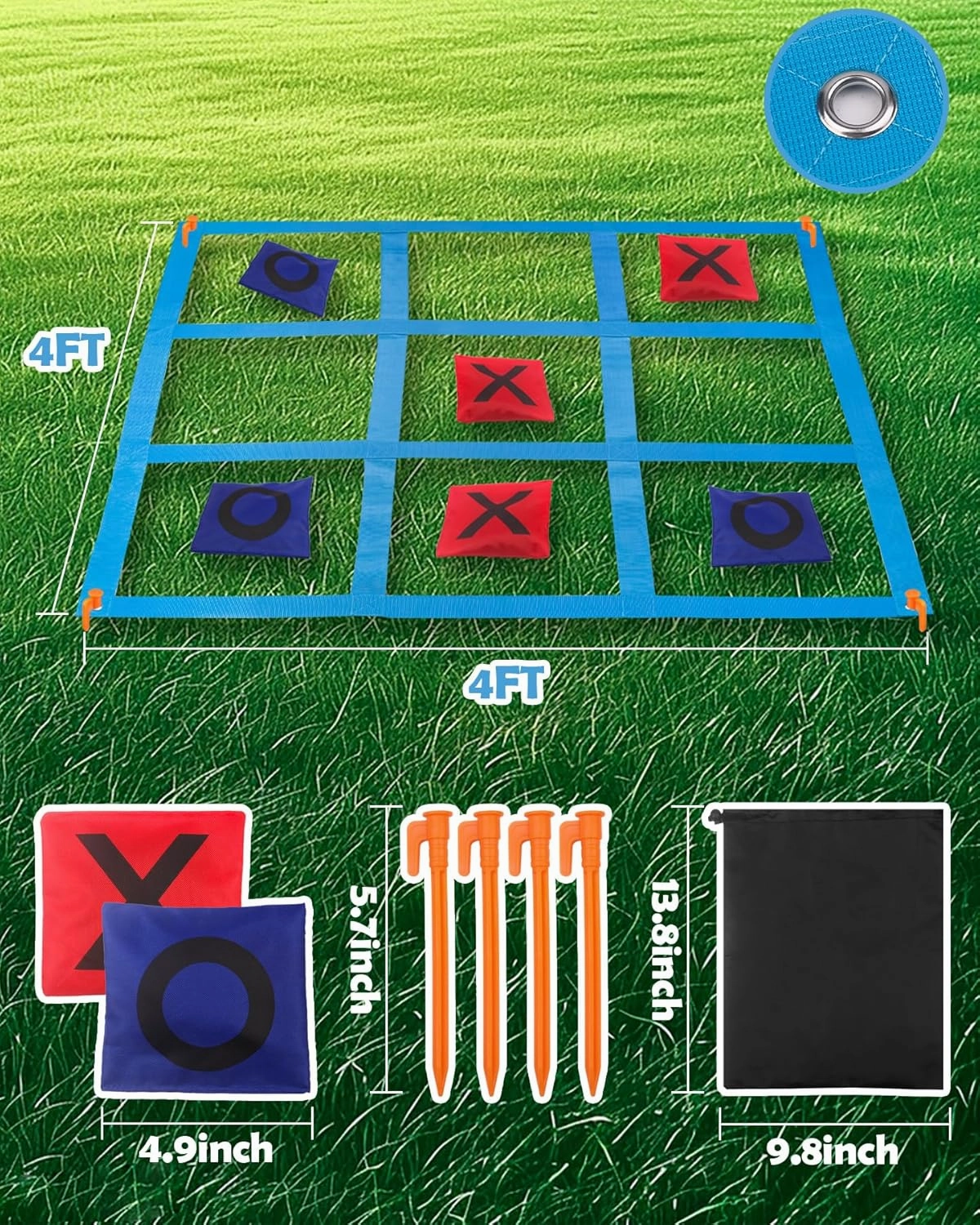 Outdoor Games, Giant Tic Tac Toe Bean Bag Toss for Family and Adults Outside Field Day Birthday Party Backyard Family Reunion Carnival Yard Lawn Easter Fall Festival Beach Fun Games