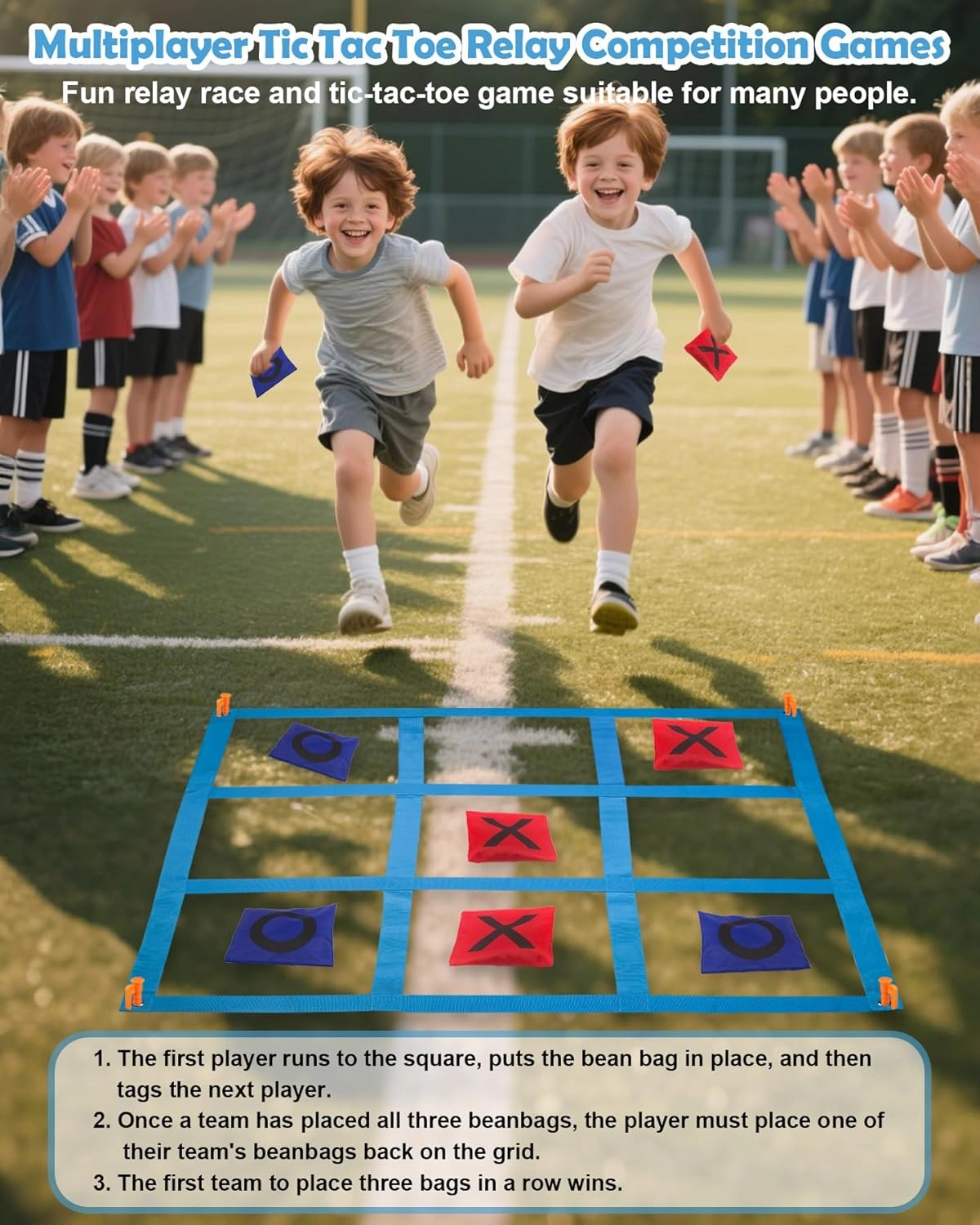 Outdoor Games, Giant Tic Tac Toe Bean Bag Toss for Family and Adults Outside Field Day Birthday Party Backyard Family Reunion Carnival Yard Lawn Easter Fall Festival Beach Fun Games