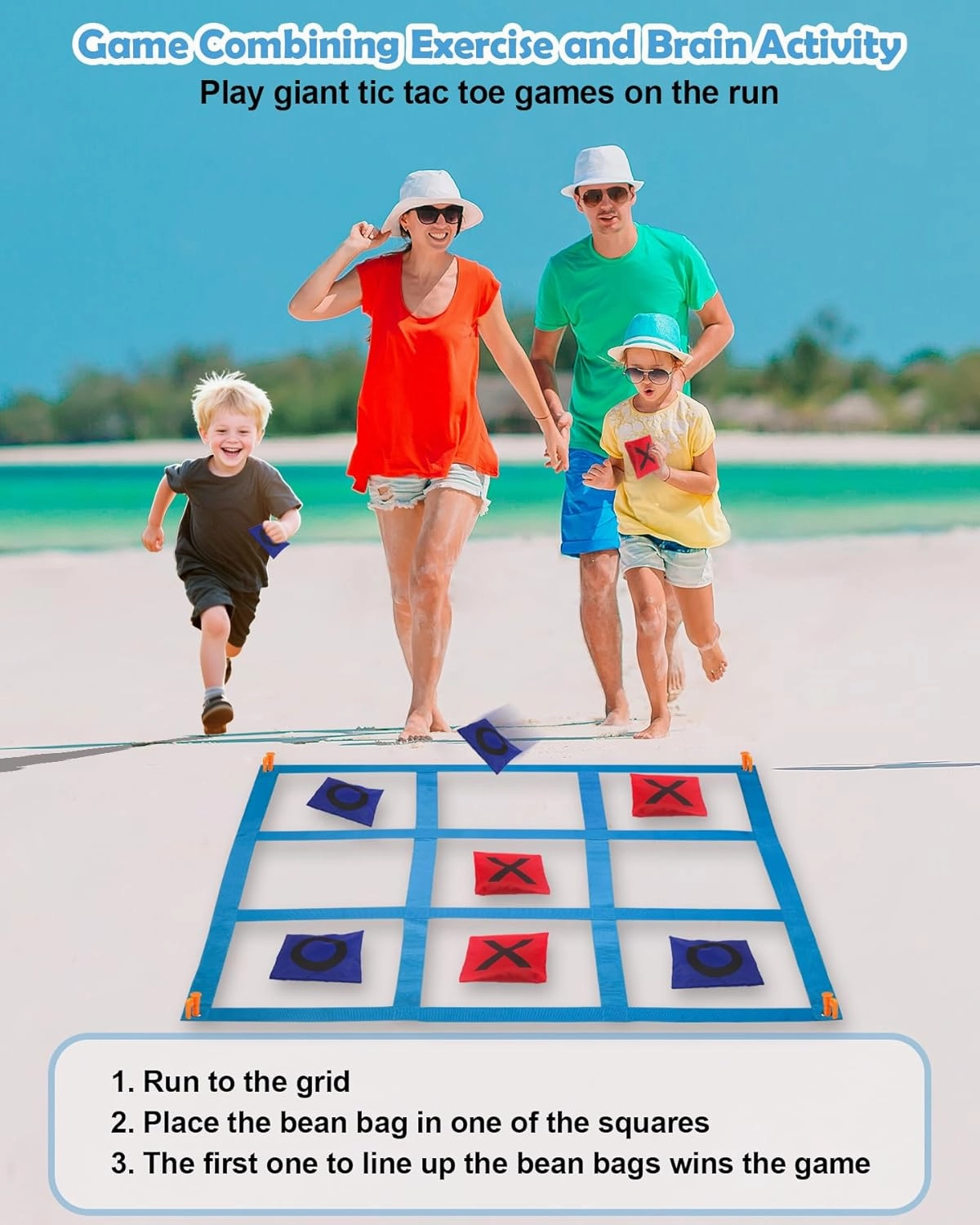Outdoor Games, Giant Tic Tac Toe Bean Bag Toss for Family and Adults Outside Field Day Birthday Party Backyard Family Reunion Carnival Yard Lawn Easter Fall Festival Beach Fun Games