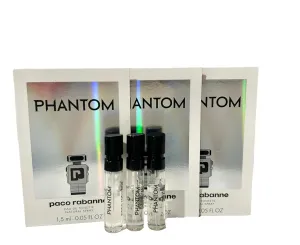 Paco Rabanne PHANTOM EDT MEN spray vial perfume 1.5 ml / 0.05 fl oz - Set of 3 (9307)