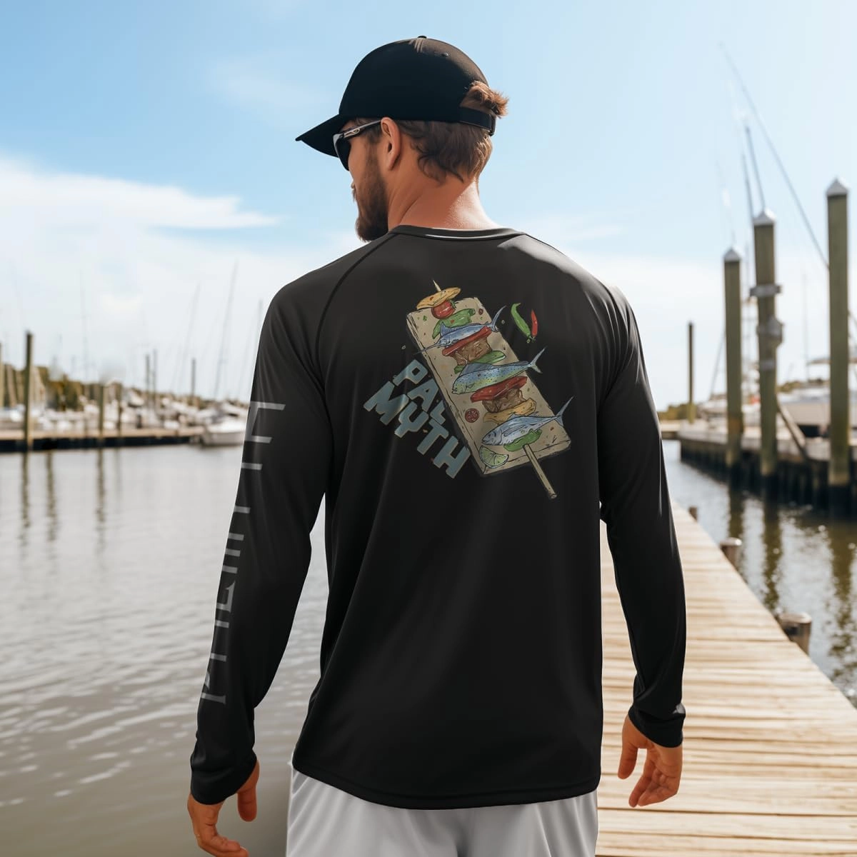 Palmyth Fishing Shirts for Men Long Sleeve Sun Protection Shirts UV UPF 50  T-Shirt Quick Dry