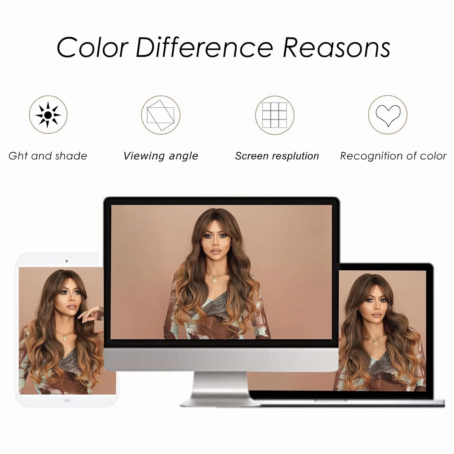 PARK YUN Long Wavy Ombre Brown Blonde Wig with Bang 24 Inch Light Brown Curtain Bangs Synthetic Heat Resistant Wig with Highlights Reverse Ombre Natural Brunette Wigs for Women Daily Party Use