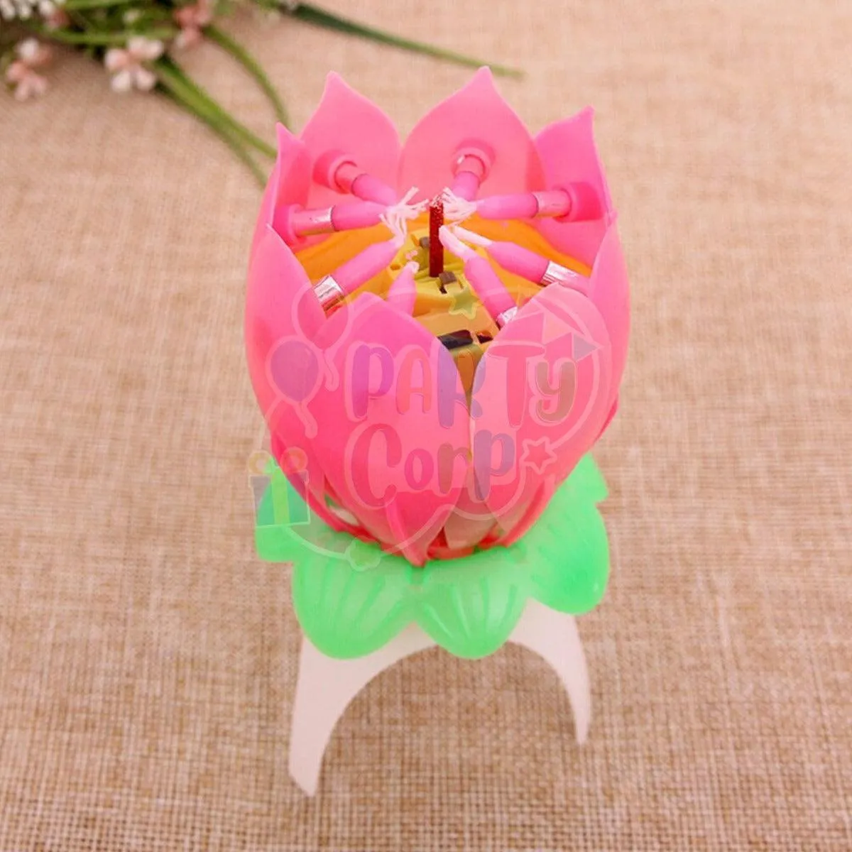 PartyCorp Musical Lotus Cake Candle