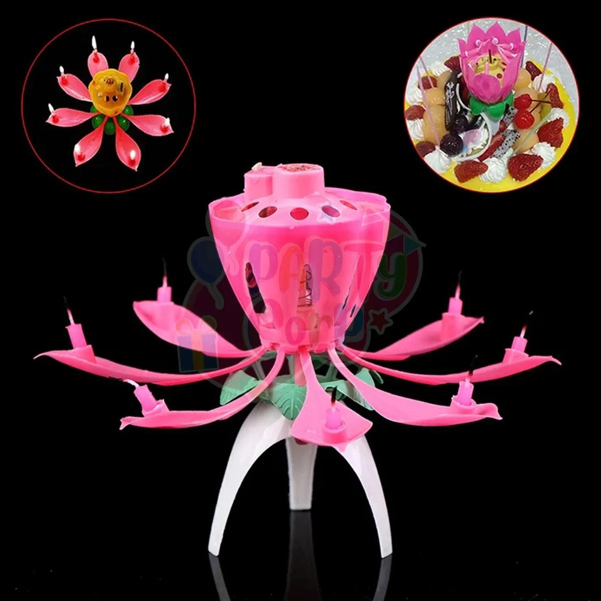 PartyCorp Musical Lotus Cake Candle