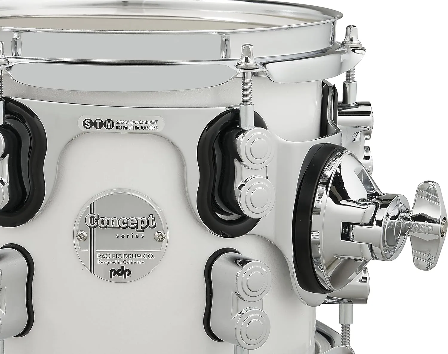 PDP By DW 7-Piece Concept Maple Shell Pack with Chrome Hardware Pearlescent White