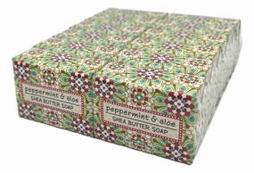 Peppermint and Aloe Shea Butter Soap, Set of 12 Bars, 2 Ounces Each