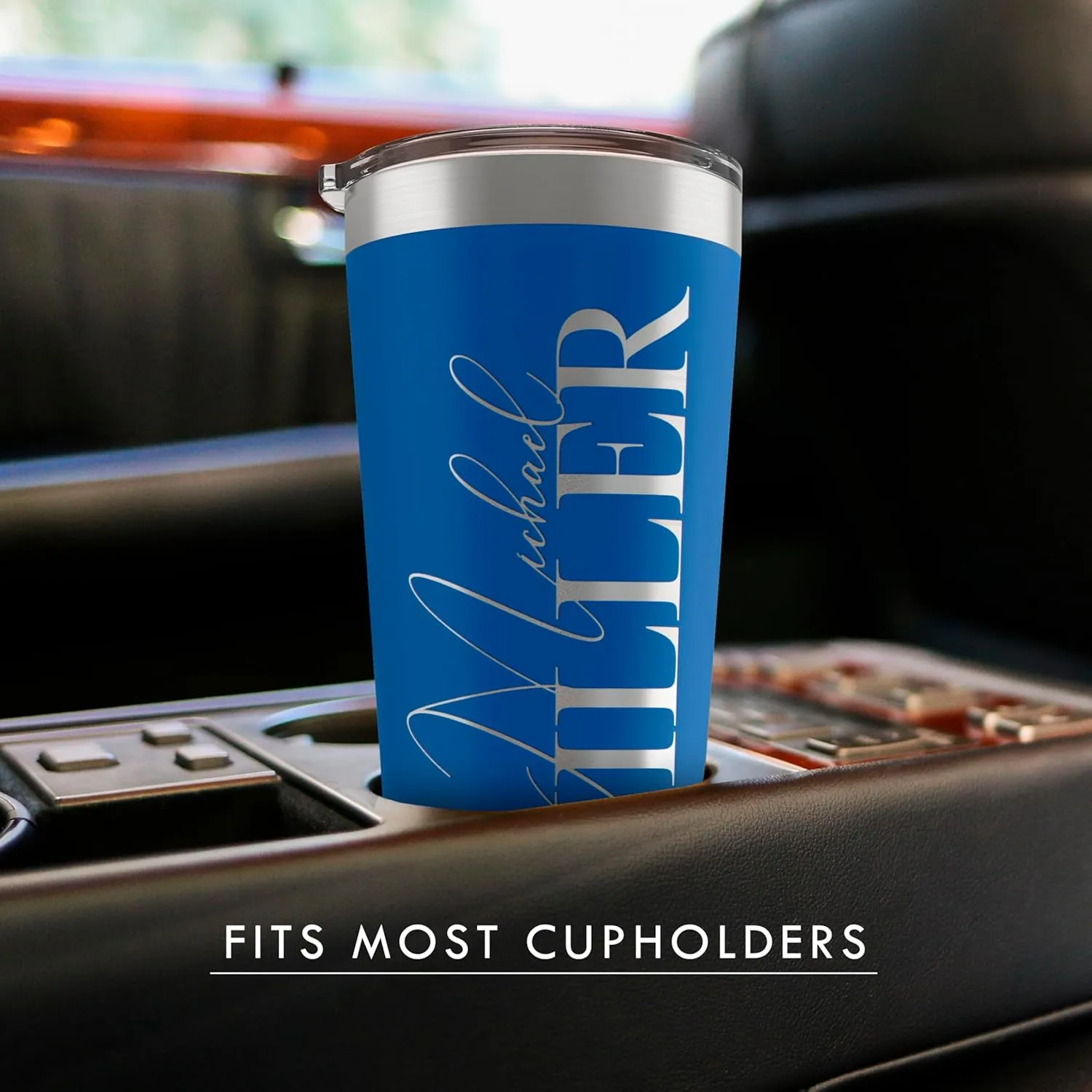 Personalized Tumbler with Engraved Name - 12 Designs, 30 Oz Coffee Tumbler with Slider Lid, Navy Blue, Double Wall Insulated - Custom Gifts for Men & Women