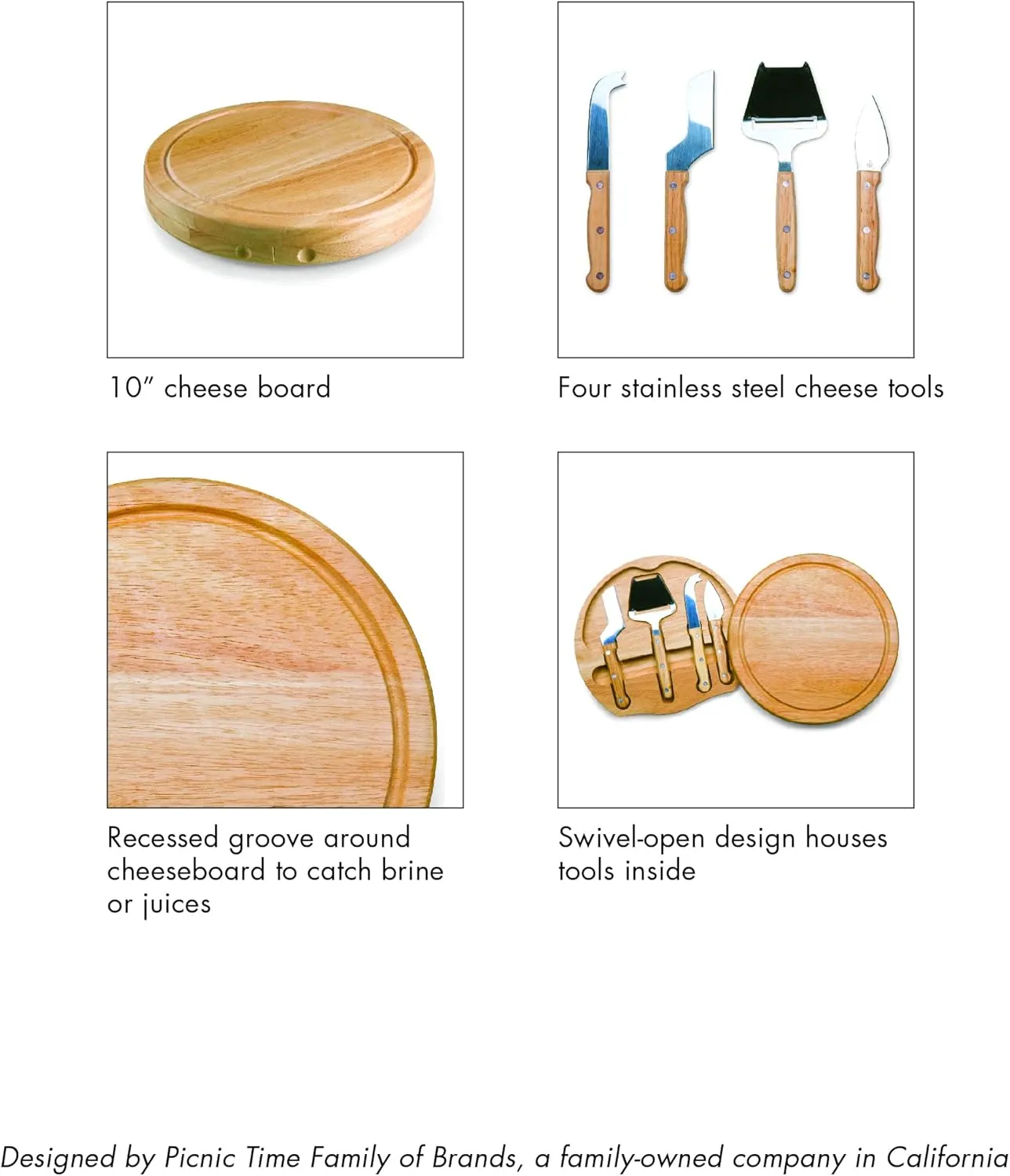 PICNIC TIME Lord of the Rings The One Ring Circo Cheese Board and Knife Set, Charcuterie Board Set, Wood Cutting Board, (Parawood)