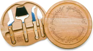 PICNIC TIME Lord of the Rings The One Ring Circo Cheese Board and Knife Set, Charcuterie Board Set, Wood Cutting Board, (Parawood)