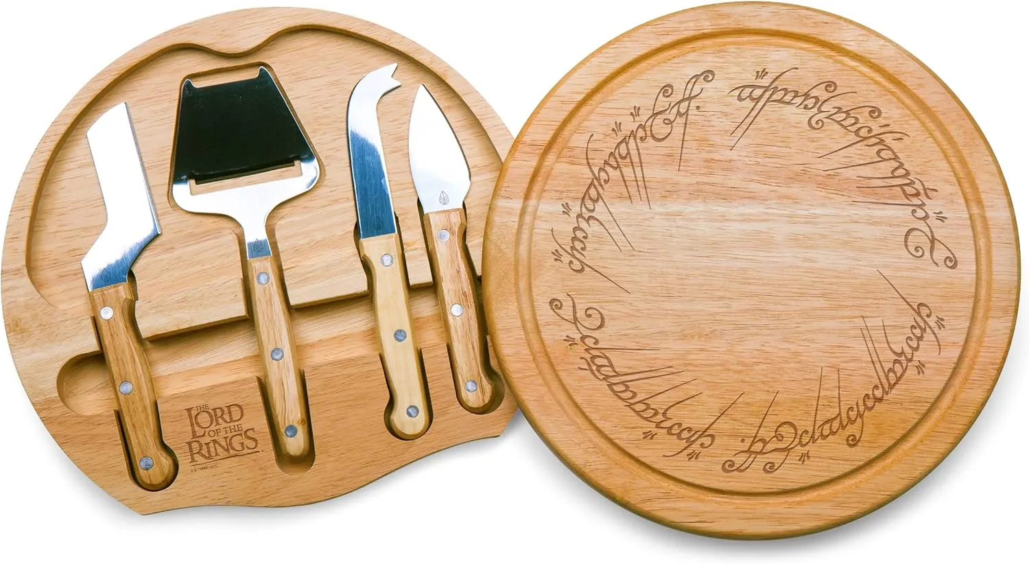 PICNIC TIME Lord of the Rings The One Ring Circo Cheese Board and Knife Set, Charcuterie Board Set, Wood Cutting Board, (Parawood)