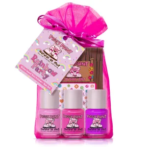 Piggy Paint | 100% Non-Toxic Girls Nail Polish | Safe, Cruelty-free, Vegan, & Low Odor for Kids | Rainbow Party (3 Polish   Nail Art Gift Set)