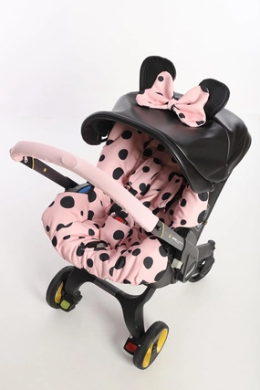Pink Handmade Doona Accessories: Doona Stroller Car Seat Cover Replacement Set - Includes Canopy, Seat Replacement, Shoulder & Crotch Pads (Basic Set)