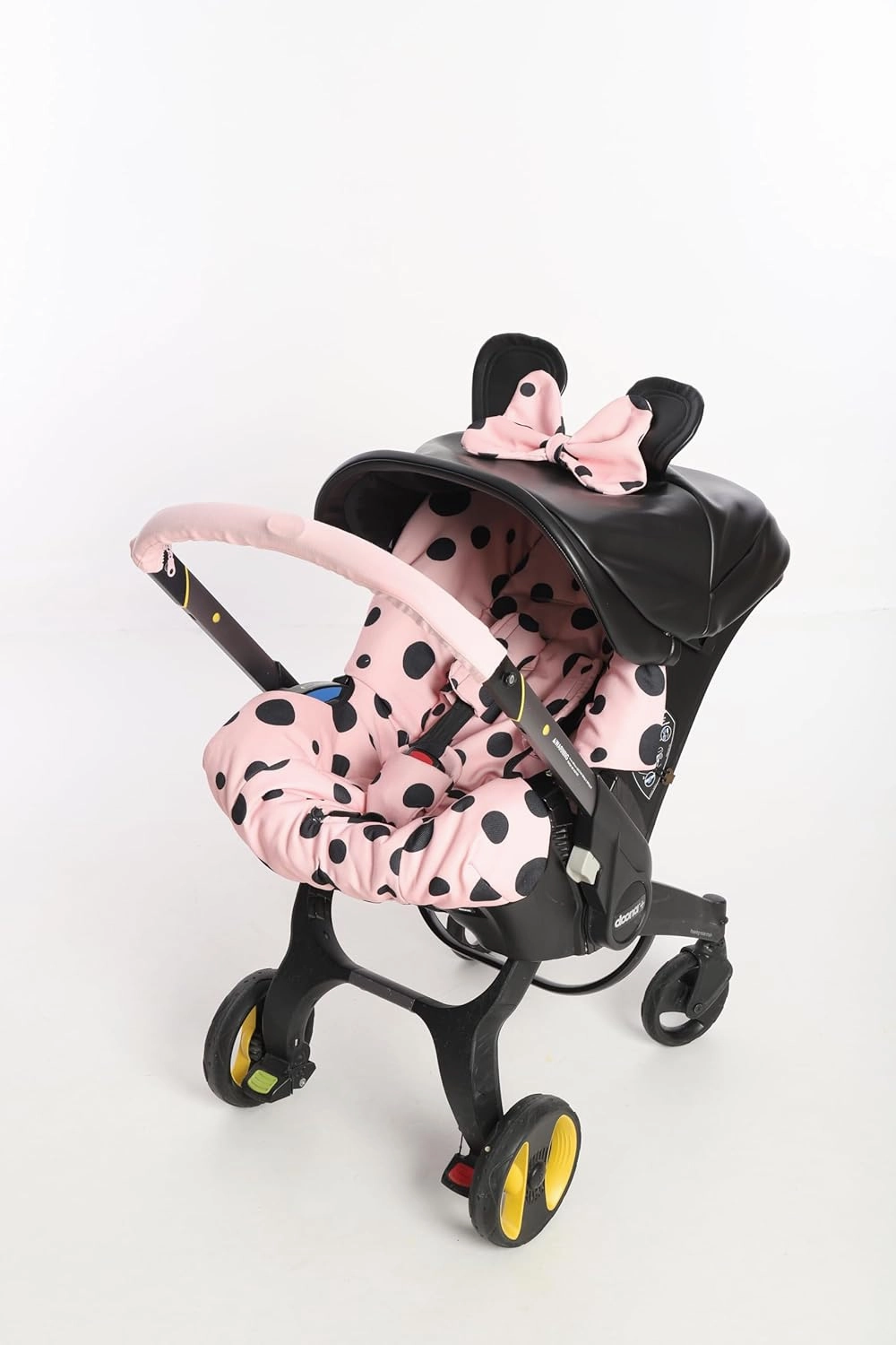 Pink Handmade Doona Accessories: Doona Stroller Car Seat Cover Replacement Set - Includes Canopy, Seat Replacement, Shoulder & Crotch Pads (Basic Set)