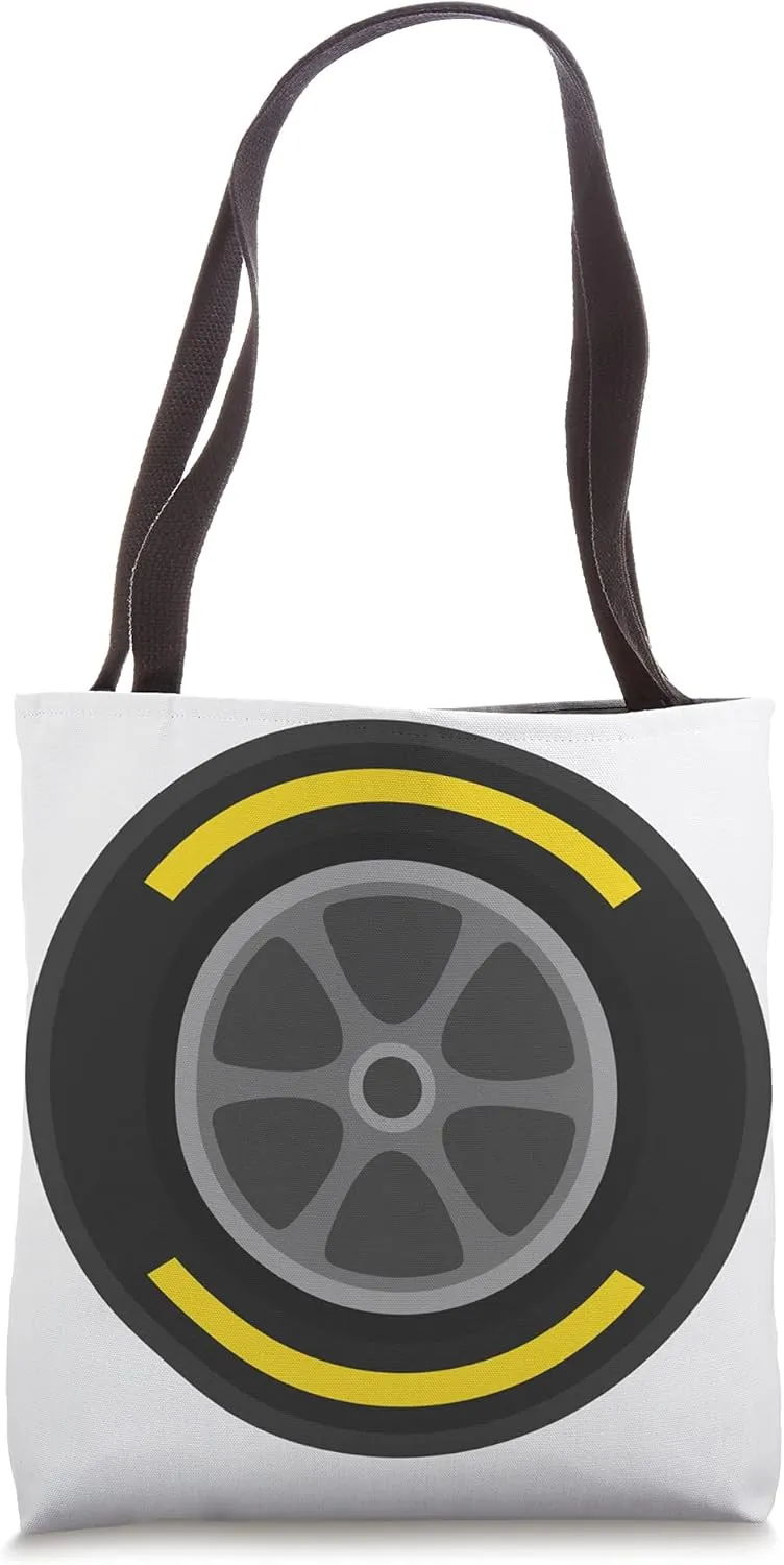 Pit Crew Box Motorsports Racing Medium Yellow Compound Tyres Tote Bag