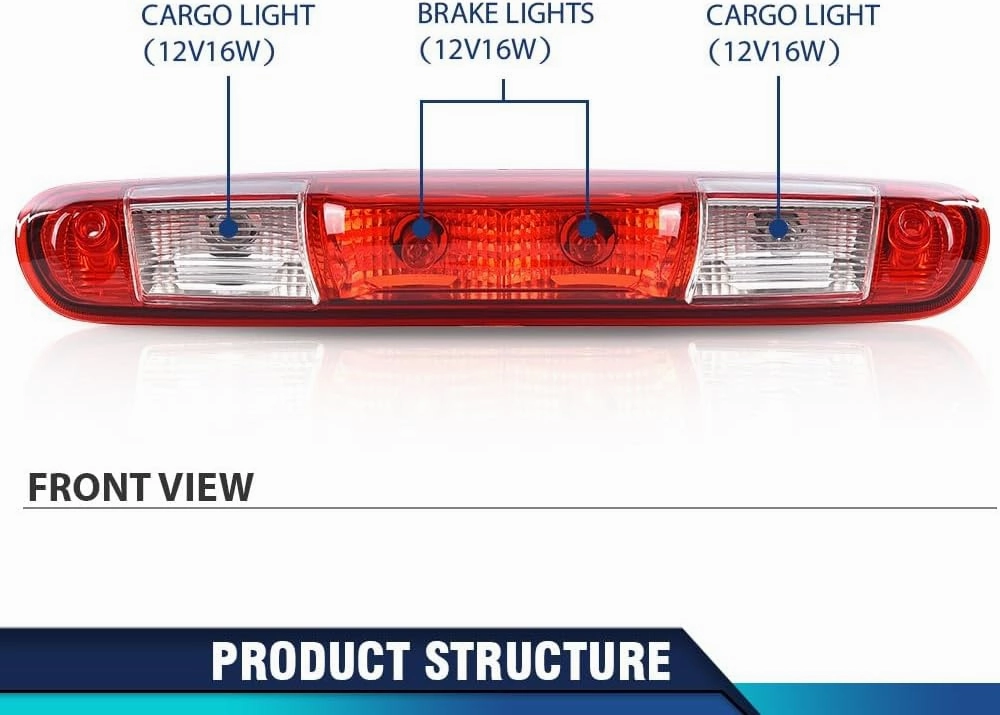 PIT66 Third Brake Light 3rd Cargo Lamp High Mount Stop Light Compatible with Chevy Silverado GMC Sierra 1500 2008-2013/Fit Chevy Silverado GMC Sierra 2500 HD 3500 HD 2008-2014 25890530