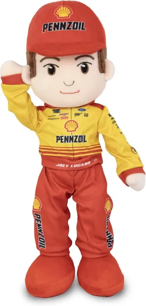 Playtime by Eimmie NASCAR-Themed Soft Baby Doll, 14-Inch Plush Racing Rag Doll for Kids, Team Penske Joey Logano Plush Figure, Fabric Stuffed Toy for All Ages