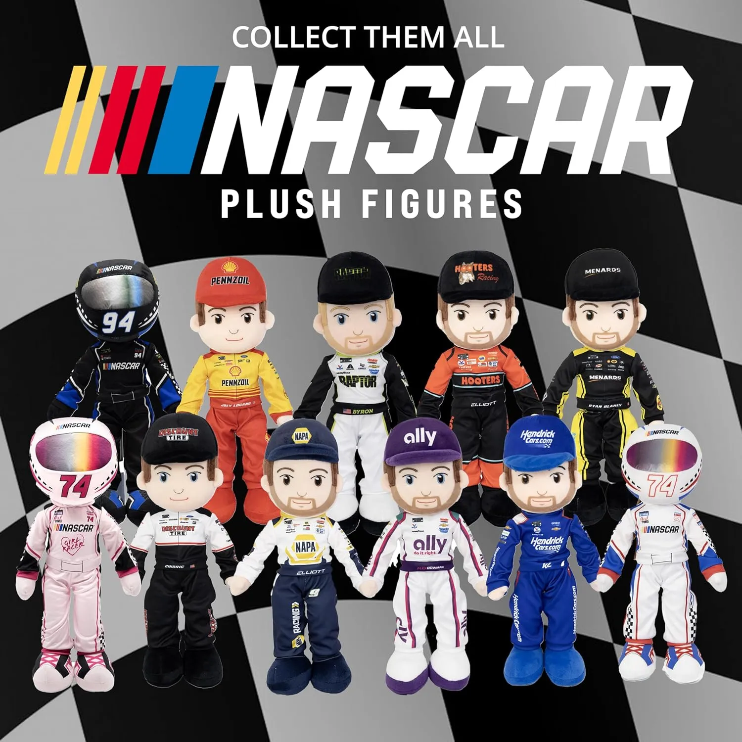 Playtime by Eimmie NASCAR-Themed Soft Baby Doll, 14-Inch Plush Racing Rag Doll for Kids, Team Penske Ryan Blaney (Menards) Motorsports Plush Figure, Fabric Stuffed Toy for All Ages