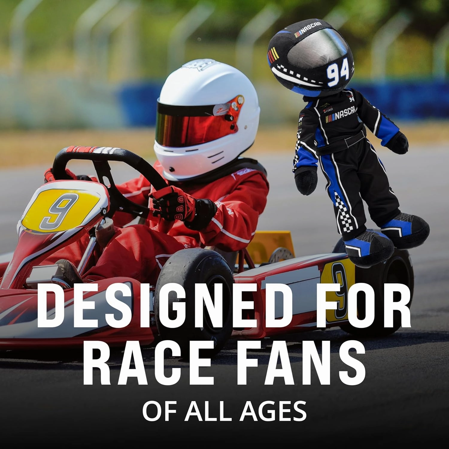 Playtime by Eimmie NASCAR-Themed Soft Baby Doll, 14-Inch Plush Racing Rag Doll for Kids, Scotty Speedster Plush Figure, Fabric Stuffed Toy for All Ages