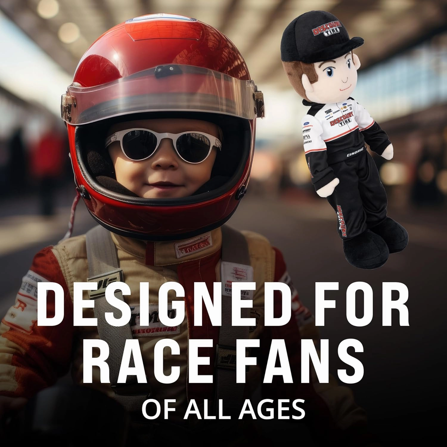 Playtime by Eimmie NASCAR-Themed Soft Baby Doll, 14-Inch Plush Racing Rag Doll for Kids, Team Penske Austin Cindric Motorsports Plush Figure, Fabric Stuffed Toy for All Ages
