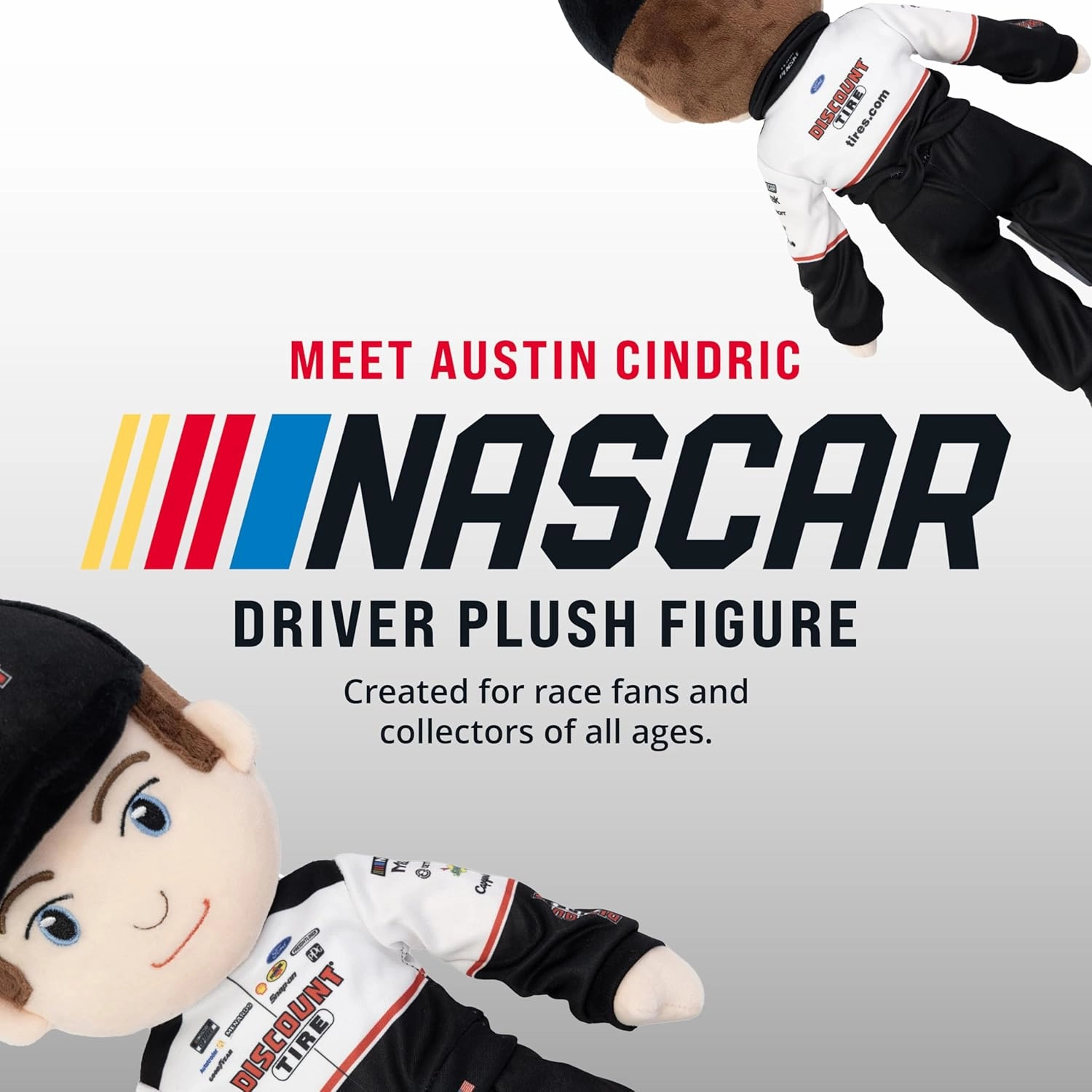 Playtime by Eimmie NASCAR-Themed Soft Baby Doll, 14-Inch Plush Racing Rag Doll for Kids, Team Penske Austin Cindric Motorsports Plush Figure, Fabric Stuffed Toy for All Ages