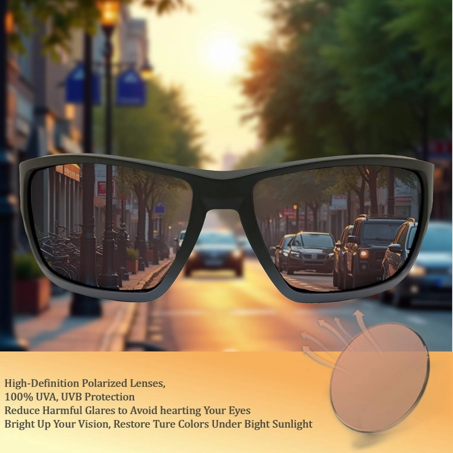 Polarized Sports Sunglasses Stylish designed Foam Padded UV Protection for Men and Women