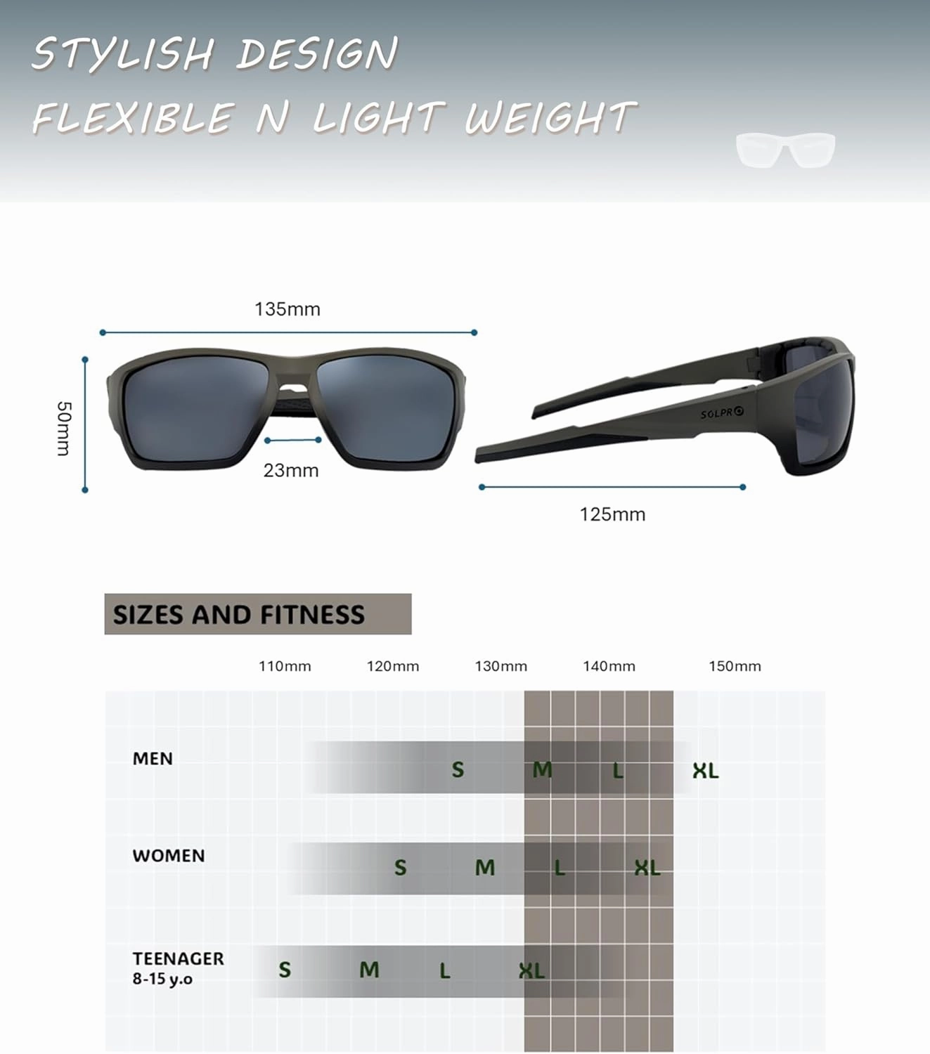 Polarized Sports Sunglasses Stylish designed Foam Padded UV Protection for Men and Women