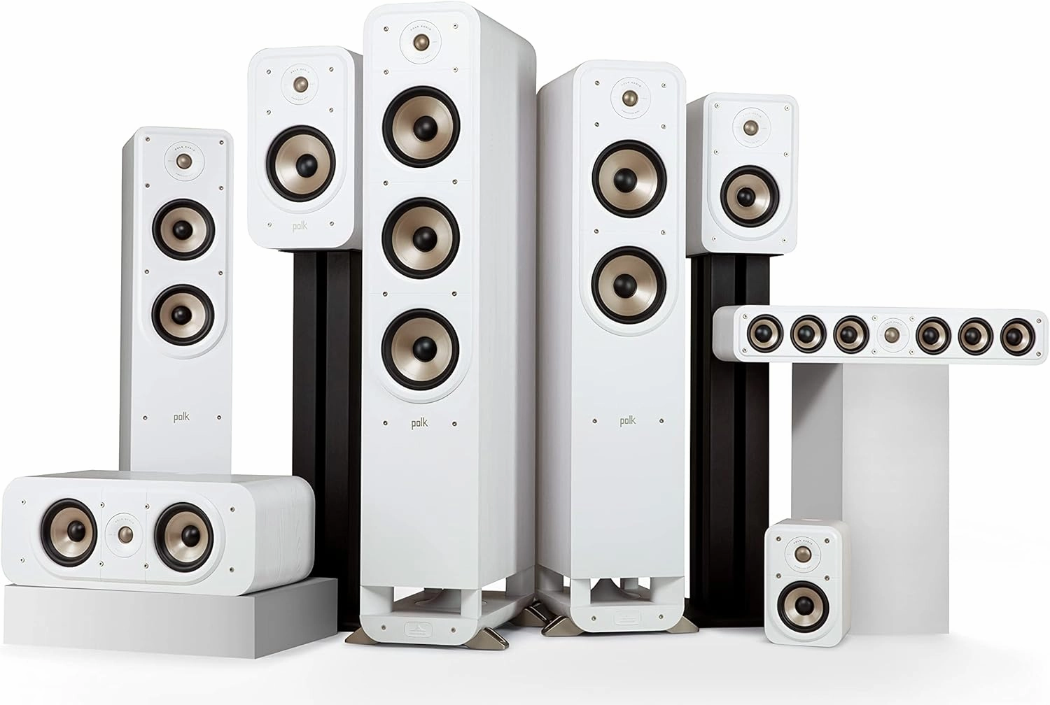 Polk Signature Elite ES10 Surround Loudspeaker - Hi-Res Audio Certified, Dolby Atmos & DTS:X Compatible, 1" Tweeter & 4" Woofer, Power Port Technology for Effortless Bass (Pair, Elegant White-Washed)