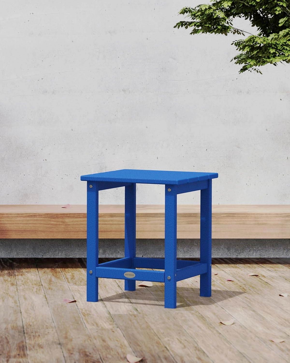 POLYWOOD Long Island 18" Side Table, Pacific Blue