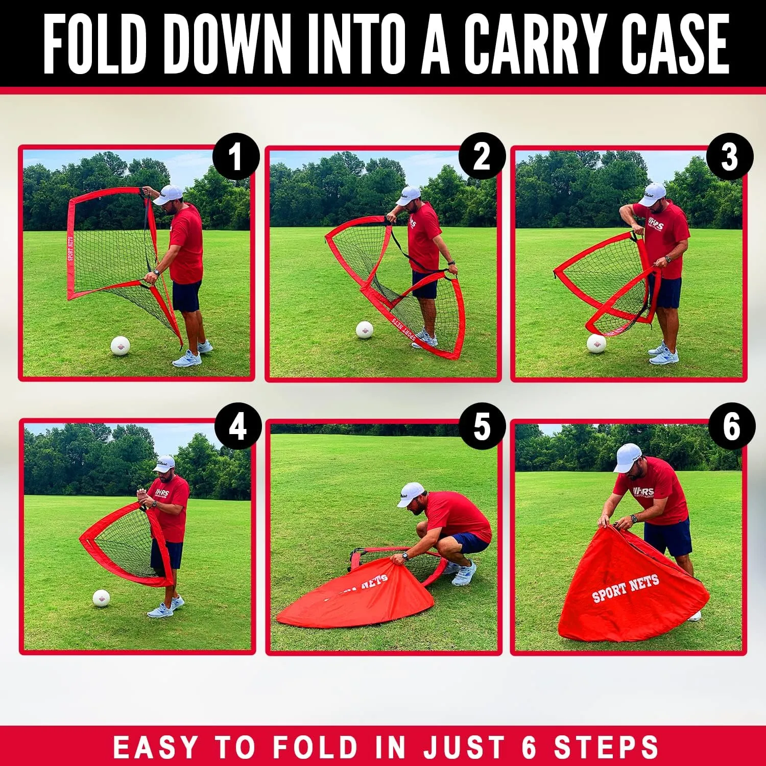 Pop Up Soccer Goals for Kids (2 Set) with Carry Bag, Easy Set Up and Take Down, Quick Assembly, Lightweight and Foldable Design for Instant Game Time Fun